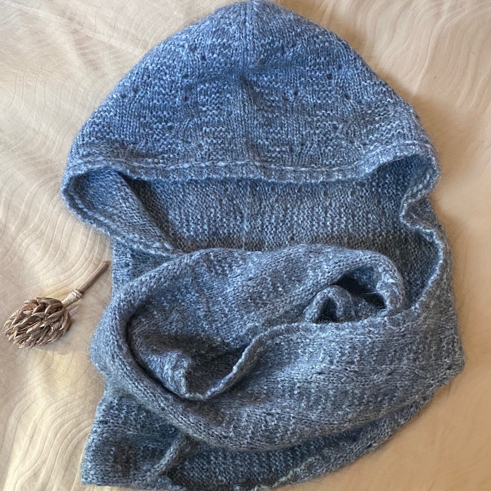 Eileen Fisher Gray hooded scarf
